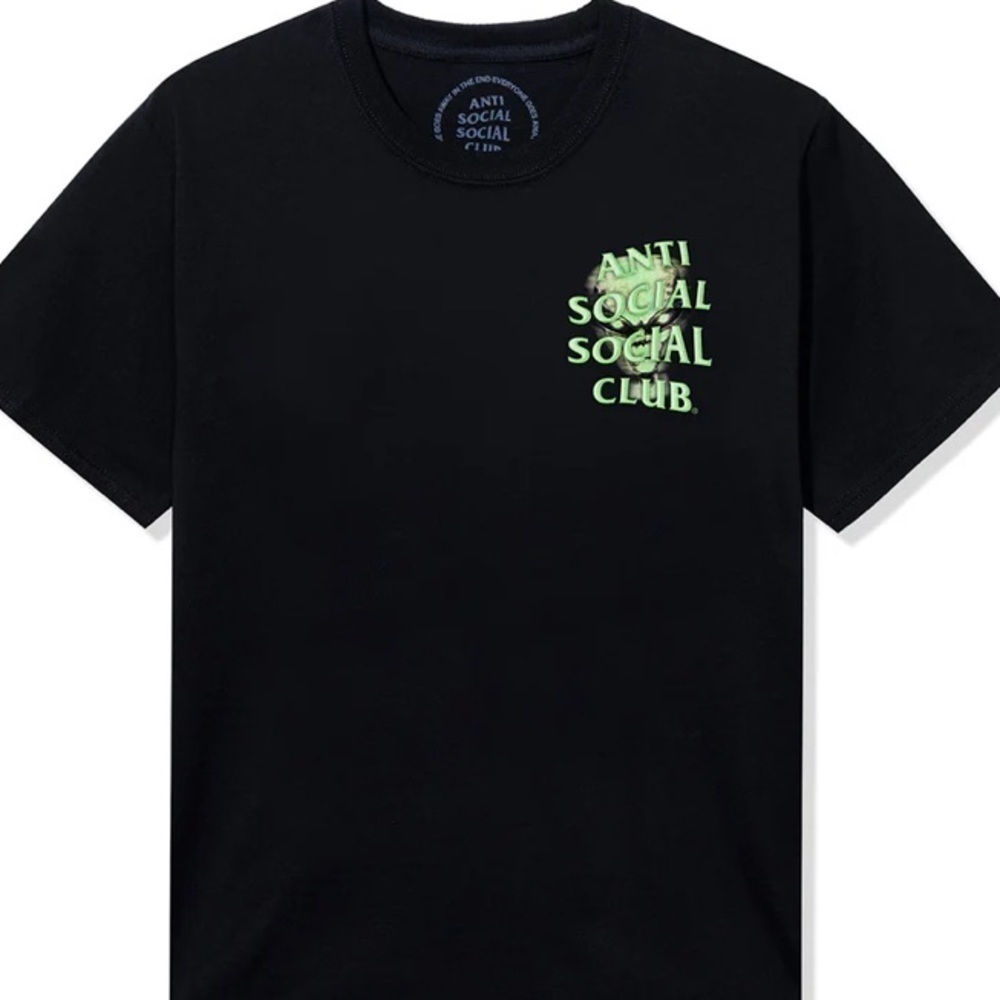 Brand New Anti Social Social Club Alien Head T-shirt short sleeve large black